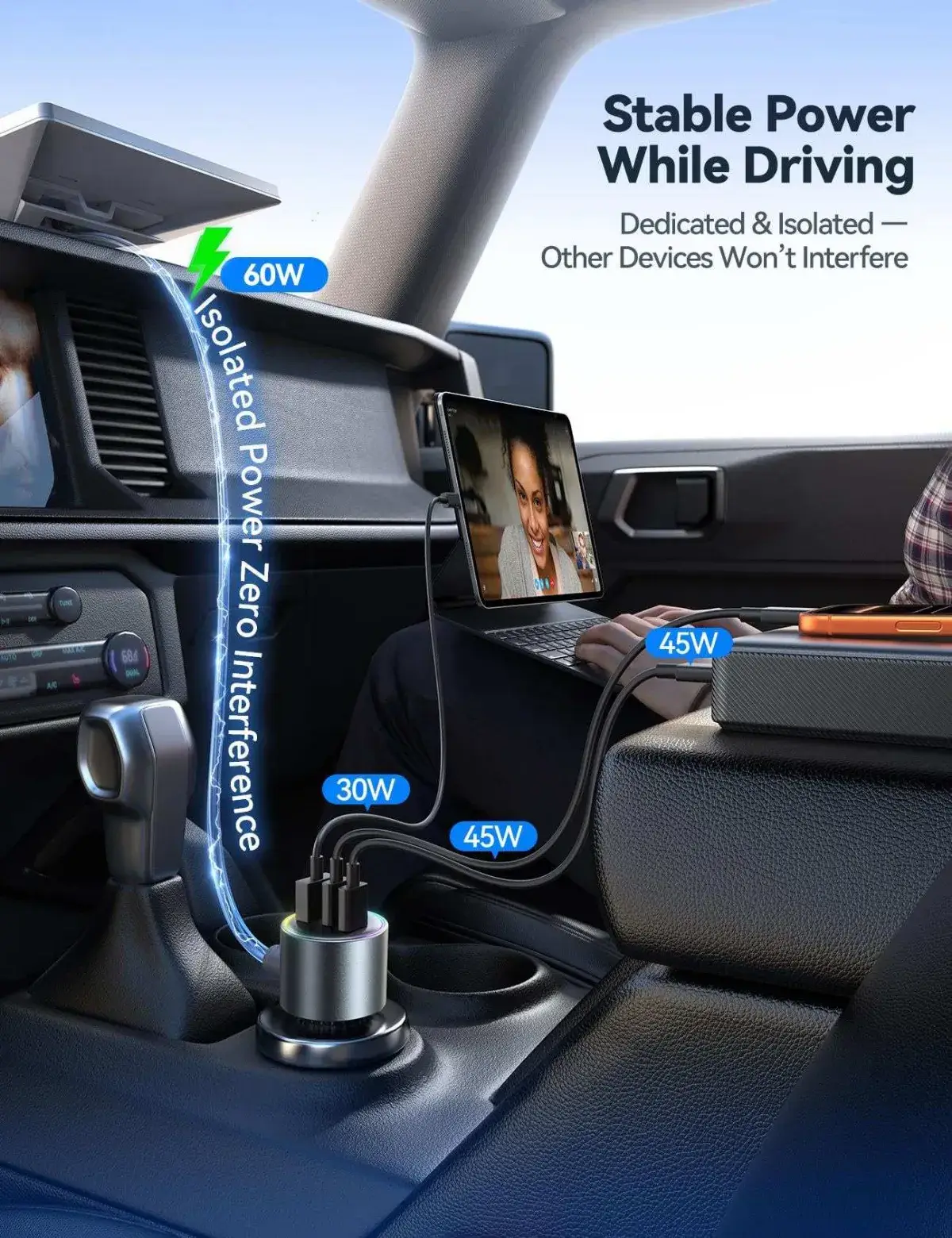Starlink Mini Car Adapter dual PD USB charging ports